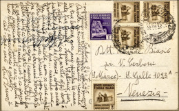 1945-(uso Tardivo) Cartolina Illustrata Noventa Padovana Villa Colonna Affr. Sin - Storia Postale