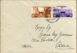 1936-Eritrea Cat.Sassone Euro 105, Busta Affr. 15c.+35c. Soggetti Africani - Erythrée