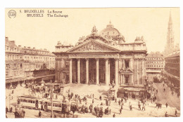 Bruxelles La Bourse CPA P.J. Flion éditeur Animée Tramway Non Circulée - Monumenti, Edifici