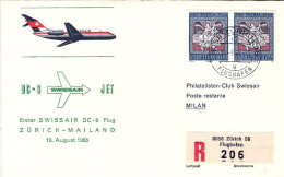 1964-Svizzera I^volo Swissair Zurigo Milano - Sonstige & Ohne Zuordnung