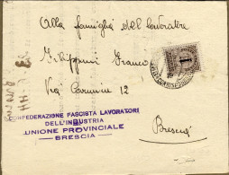 1944-cat.Sassone Euro 150, Piego Con Affr.d'emergenza Recapito Autorizzato 10c.  - Marcofilía
