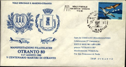San Marino-1980 Manifestazione Filateliche Otranto 80 Annullo Speciale Figurato  - Poste Aérienne