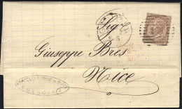 1879-piego Con Testo Diretto In Francia Affr. 30c.Vittorio Emanuele II Centratur - Marcophilia