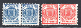 Deutschland/Privatpost, 1895, Stettin/HANSA,  Waagr. Paare Von MiNr. 7 + 8, Postfrisch  (19856E) - Postes Privées & Locales