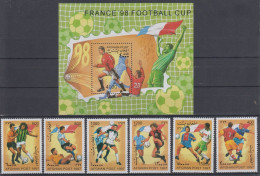 AFGHANISTAN 1998 FOOTBALL WORLD CUP S/SHEET AND 6 STAMPS - 1998 – France