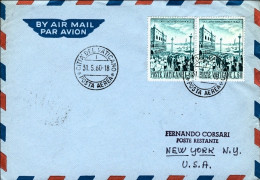 Vaticano-1960 I^volo Alitalia A Reazione Roma New York Del 2 Giugno - Poste Aérienne