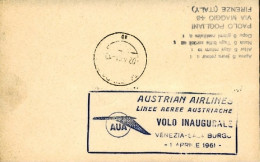 San Marino-1961 I^volo AUA Venezia Salisburgo Del 1 Aprile (40 Pezzi Trasportati - Corréo Aéreo