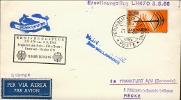 San Marino-1966 I^volo Lufthansa LH 470 Francoforte Messico Del 5 Maggio - Poste Aérienne