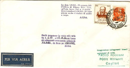 1964-collegamento Aereo Postale Alitalia Notturno Milano Cagliari Del 1 Ottobre - 1961-70: Marcophilia