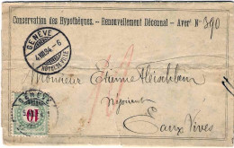 1884-Svizzera Foglio Della Conservatoria Delle Ipoteche Del Cantone Di Ginevra T - Other & Unclassified