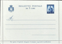 1946-cat.Filagrano Euro 130, Biglietto Postale Con Stemma Sabaudo L.5 Giustizia  - Entiers Postaux