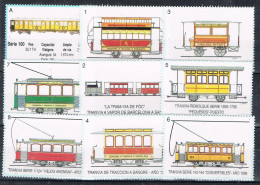 54830. Lote 9 Viñetas, Label. BARCELONA, Serie Tranvias De Barcelona - Varietà E Curiosità