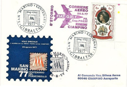 1977-Gibilterra Volo Speciale Rimini Aeroporto Ciampino Corriere Aereo 8^ Stormo - Gibilterra