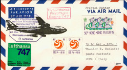 1971-Hong Kong Cat.Pellegrini N.2412 Euro 190, I^volo Lufthansa Hong Kong Roma B - Briefe U. Dokumente