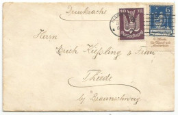 Germany INFLA Kinderhilfe M6 + Flugpost M10 Franking Drucksache Cover Mannheim 5jan1923 X Thiede Braunschweig - Luchtpost & Zeppelin