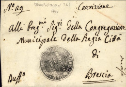 1844-Comune Di Scarpizzolo Brescia, Prefilatelica Con Testo Diretta Alla Congreg - 1. ...-1850 Prefilatelia