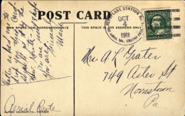 1911-U.S.A. Cartolina "Lincoln Bridge-Forest Park"affr. 1c.verde Franklyn Con Il - Lettres & Documents