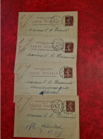 LOT CARTES ENTIER SEMEUSE 20 C 1925 DE VILLE POUR SELESTAT DATE 452  430 CHAUSSURES MEISTER - Otros & Sin Clasificación