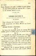 1866-regio Decreto Per Francobollo Da 20c. Ivi Applicato Con Soprastampa Saggio  - Decreti & Leggi