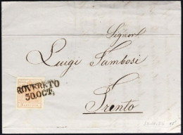 1855-Austria Piego Con Testo Affrancato 3kr. Annullo Lineare Di Rovereto Del 30  - Sonstige & Ohne Zuordnung