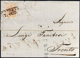 1856-Austria Piego Affrancato 3kr.annullo SD Rovereto 7 Ottobre - Sonstige & Ohne Zuordnung