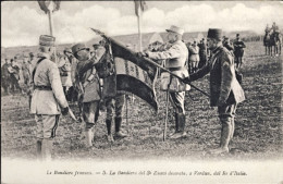 1918-La Bandiera Del 3^ Zuavi Decorata A Verdun Dal Re D'Italia - Patriotiques