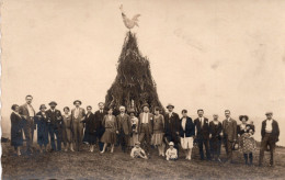 Carte Photo à Identifier - Feu De La St Jean Avec Coq Gaulois - Zu Identifizieren