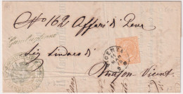 1875-corsivo Gambugliano Su Piego Con Testo Affrancato 10c.ocra Arancio - Poststempel