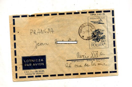 Lettre Entiere 3.0 Avion Sur Krakow Cachet Varsovie - Enteros Postales