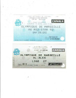 Football  1995/1996 2 Billets D'entrée Vélodrome Olympique De MARSEILLE Vs Red Star 93, Ol Alès     1092 - Tickets D'entrée