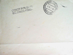 1941-Franchigia Posta Militare Concentramento Bari Seziona Staccata Foggia + Lin - Storia Postale