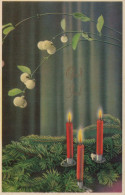 Buon Anno Natale CANDELA Vintage Cartolina CPSMPF #PKD068.IT - New Year