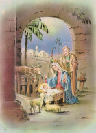 Vergine Maria Madonna Gesù Bambino Natale Religione Vintage Cartolina CPSM #PBP698.IT - Vierge Marie & Madones