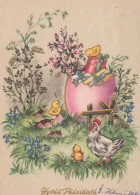 PASQUA POLLO UOVO Vintage Cartolina CPSM #PBO816.IT - Easter