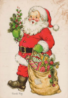 BABBO NATALE Buon Anno Natale Vintage Cartolina CPSM #PBL325.IT - Santa Claus