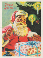 BABBO NATALE Natale Vintage Cartolina CPSM #PAK797.IT - Kerstman