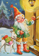 BABBO NATALE Animale Natale Vintage Cartolina CPSM #PAK464.IT - Santa Claus