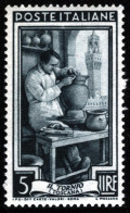 1950-Italia (MNH=**) L.50 Al Lavoro Con Posizione Pregiata Di Filigrana "Sinistr - 1946-60: Nuovi