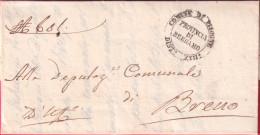 1850-lettera Diretta A Breno Con Bollo Comune Di Pisogne Dist.XVII^provincia Di  - ...-1850 Préphilatélie