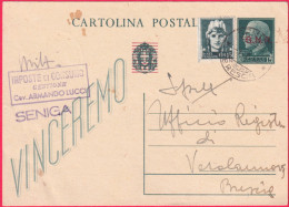 1944-GNR Cartolina Postale 15c. Viaggiata Con Affrancatura Aggiunta 15c.Imperial - Marcofilie