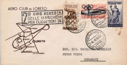 1960-2 Giro Aereo Delle Marche Per Elicotteri Tratta Loreto Recanati Coppa "Sant - Poste Aérienne
