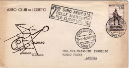1960-2 Giro Aereo Delle Marche Per Elicotteri Tratta Loreto Ancona Coppa "Santa  - Poste Aérienne