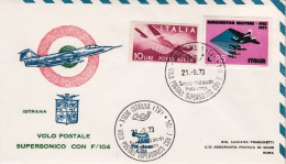 1973-volo Postale Supersonico Con F 104 Istrana Pratica Di Mare Del 21 Settembre - Poste Aérienne