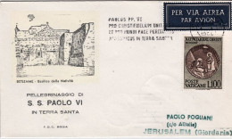 Vaticano-1964 Dispaccio Aereo Pellegrinaggio Di S.S. Paolo VI In Terra Santa Rom - Luchtpost