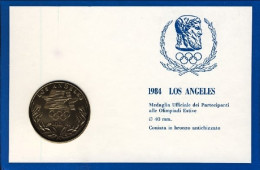 1984-Los Angeles Medaglia Ufficiale Dei Partecipanti Alle Olimpiadi Estive Conia - Marcofilia