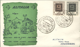 1960-I^volo Alitalia A Reazione Roma Johannesburg Del 8 Novembre Su Busta Illust - Airmail