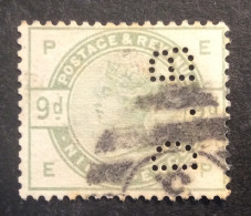 GB82 Victoria 9 P Vert YT 84 PERFORÉ « DB » Couronne Oblitéré - Used Stamps