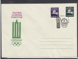 LITHUANIA 1992 Cover Special Cancel Basketball Olympic Commitee #LTV245 - Lituania