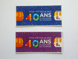 Lot De 2 Ticket De Transport En Commun Lyonnais - Métro Bus Tramway Funiculaire - TCL -  Lyon 69 French Underground - Otros & Sin Clasificación