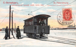 Russie - ST-PETERSBOURG - Tramway électric Traversant La Newa En Hiver - Voyagé 1908 (2 Scans) - Russia